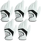 Golf Gloves Men Value 5 Pack for Left Right Hand, Comfortable Soft & All Weather Grip Mens Golf Glove, Sizes S M ML L XL XXL 3XL