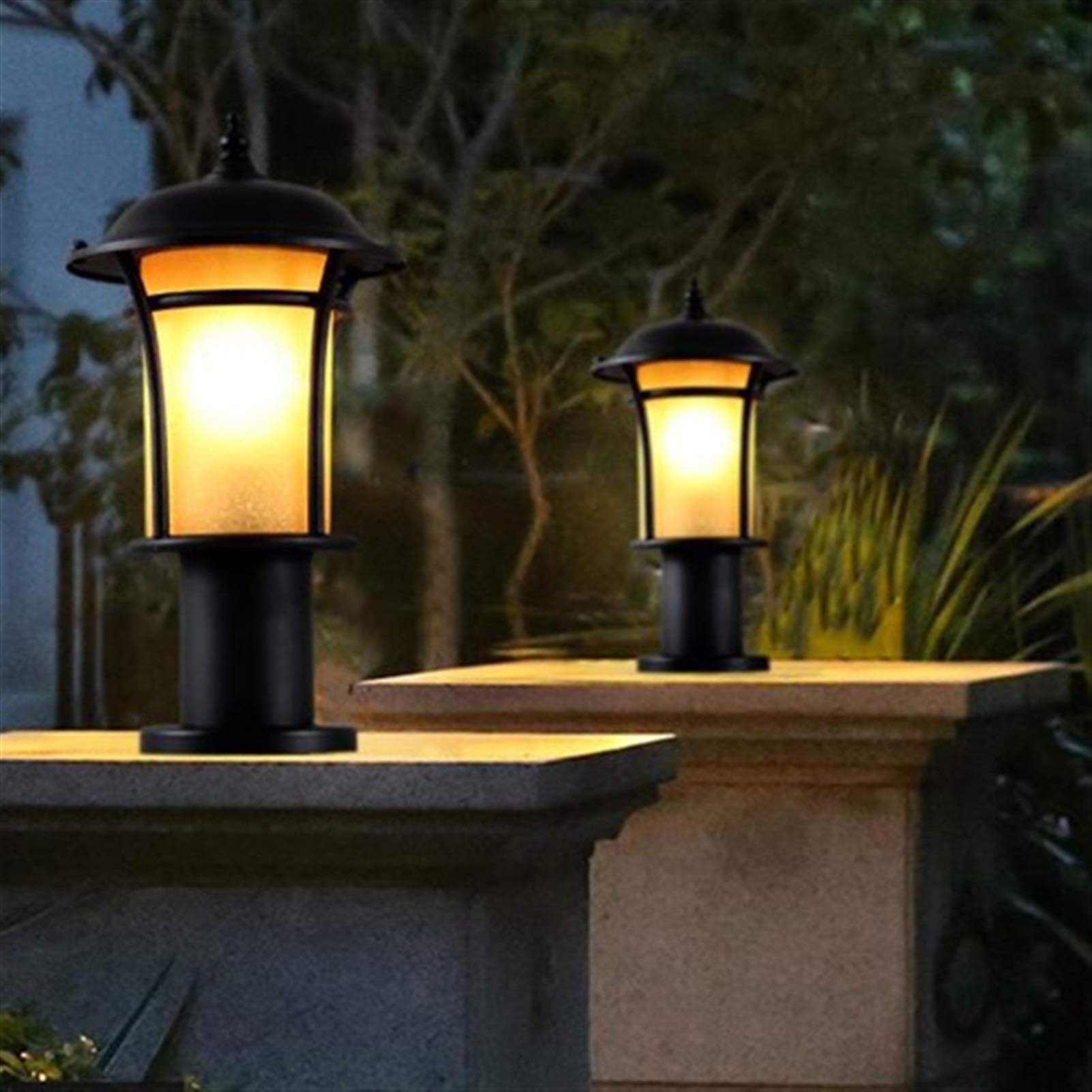 Lampada da testa a colonna per esterni vittoriana europea Lampada da cortile impermeabile per esterni a LED Lampada da parete per villa da giardino Lampada da palo per porta FenSquare Lampada per