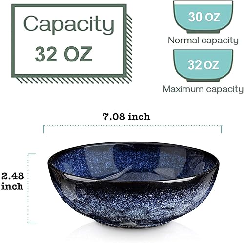 Miniatura 6 de vicrays Juego de vajilla de 18 piezas, platos llanos de cerámica acanalados, platos de ensalada, cuencos, aptos para microondas, horno y