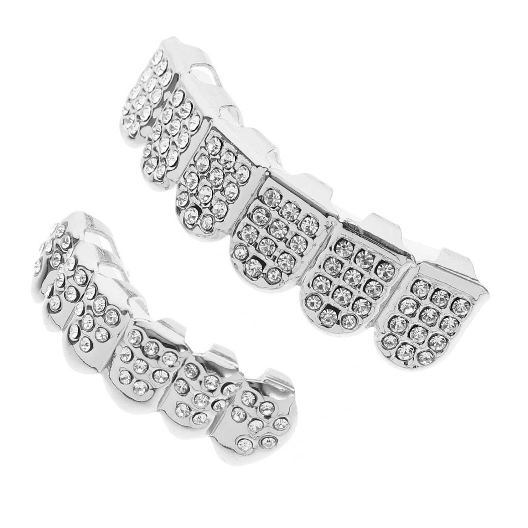 CALLARON 1 Set Rhinestone Teeth Grill for Teeth Rapper Costume Props Socket Grill Teeth Fake Teeth Decor Hip-pop Accessories Rapper Accessories Grill for Teeth