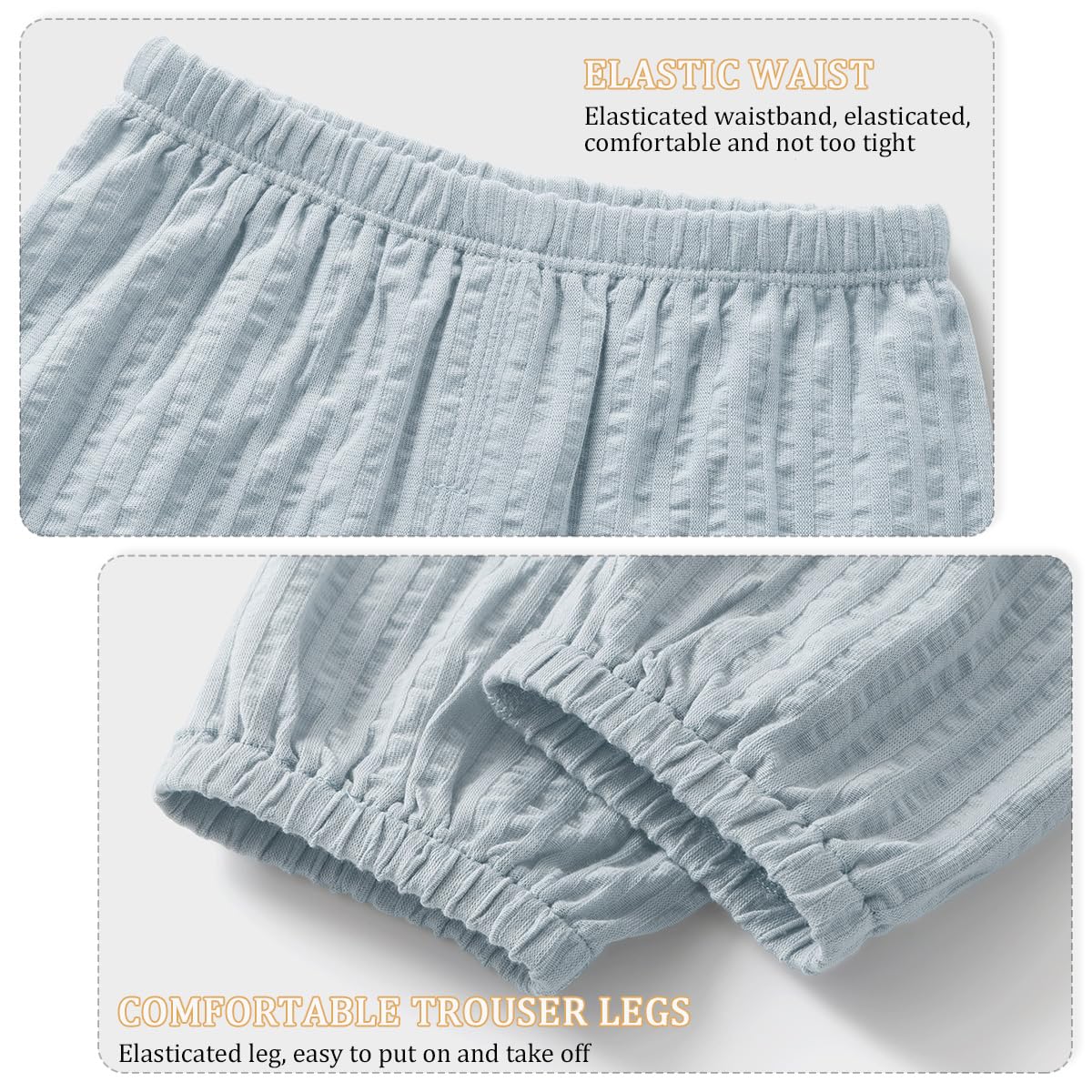 Confezione da 2 Pantaloni Lunghi Estivi in Cotone per Neonati e Bambini, Pantaloni Harem Sottili Jogger della Tuta Casual da Casa, Leggeri e Traspiranti, 6 Mesi-4 Anni