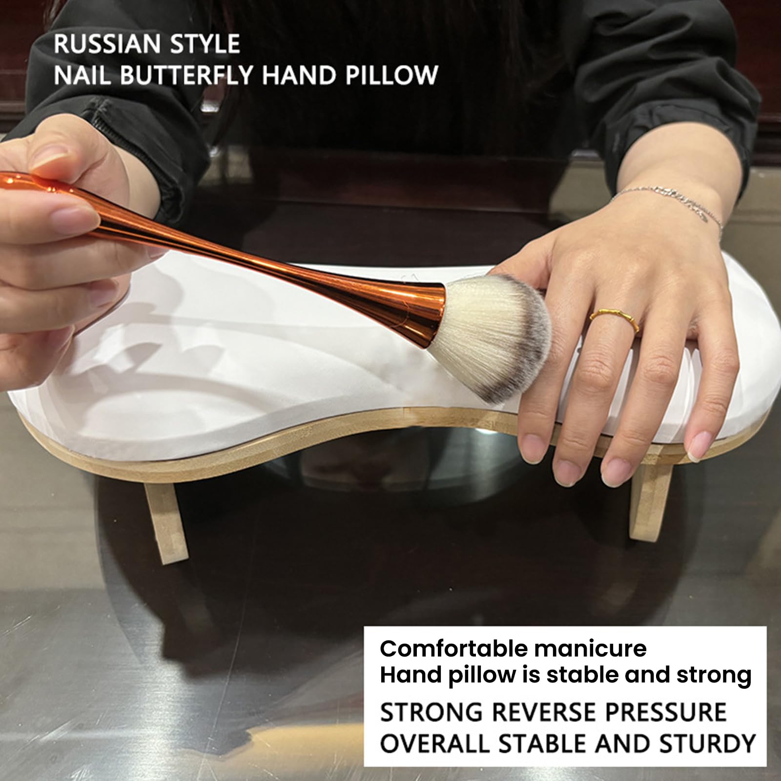 Handauflage Nagelstudio U-Form, Handgelenkauflage für Maniküre, Wrist Rest Armauflage Nägel für Nageltechniker, Handkissen Nagelstudio Handstütze für Maniküre-Tisch (Weiß)