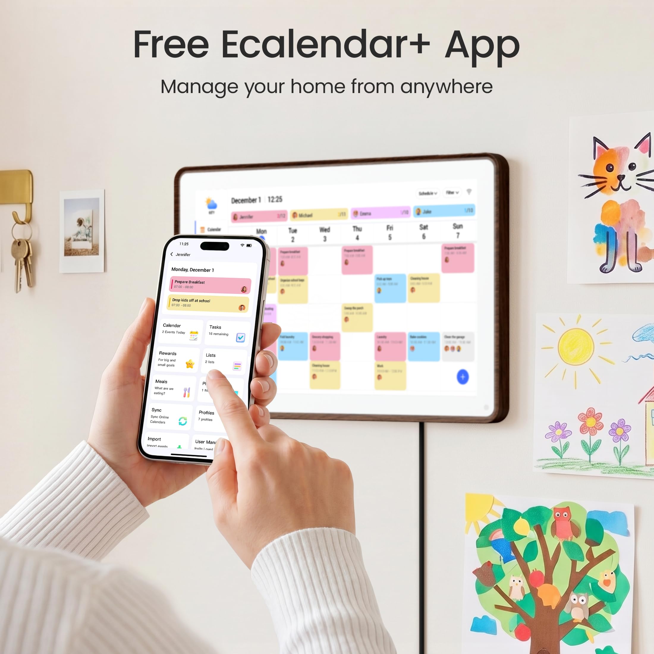 Dragon Touch Calendario digitale da parete elettronico da 15,6 pollici, con touch screen interattivo, regalo intelligente per la famiglia/casa, per promemoria, ricompense delle attività, grafico e