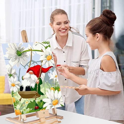 Miniatura 3 de VIGEGU Pintura por números para adultos, gnomos de bricolaje para adultos, kits de pintura por números, sobre lienzo, flores, kits de pintura para