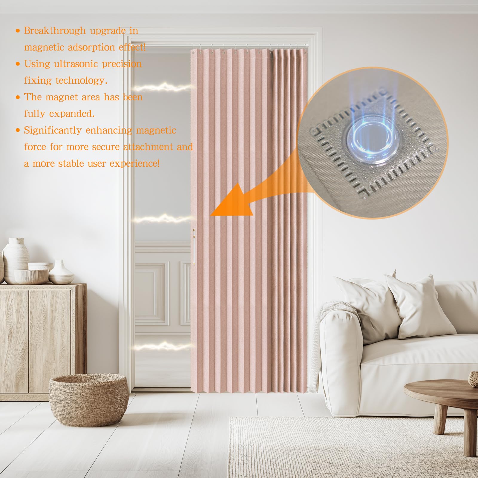Amazon.com: Jilron Accordian Door Curtain, 100% Blackout Folding