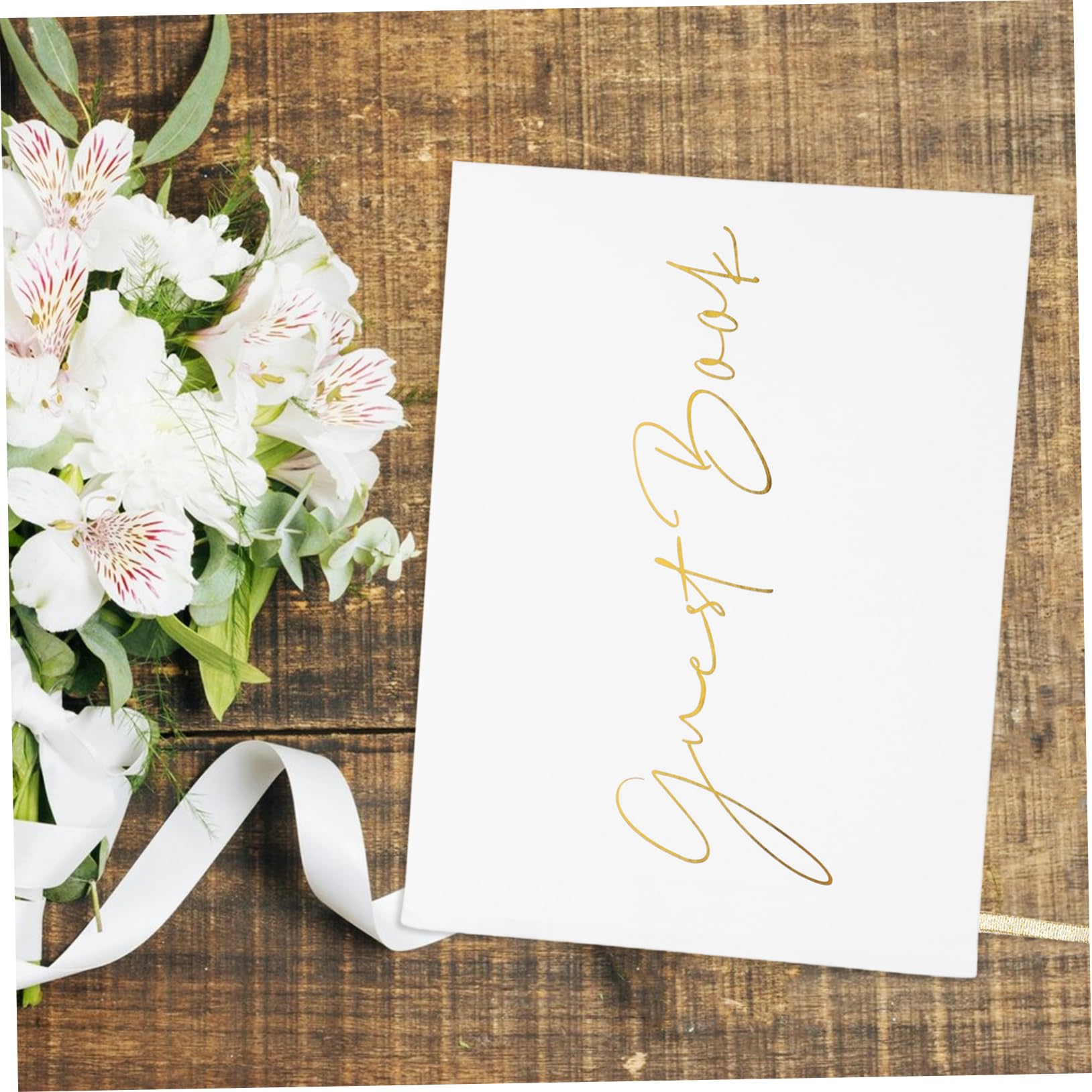 Tofficu Gästebuch zur Hochzeit aus Papier 120 Blatt Weiß mit Platz für Unterschriften und Briefe für Party und Unvergessliche Erinnerungen