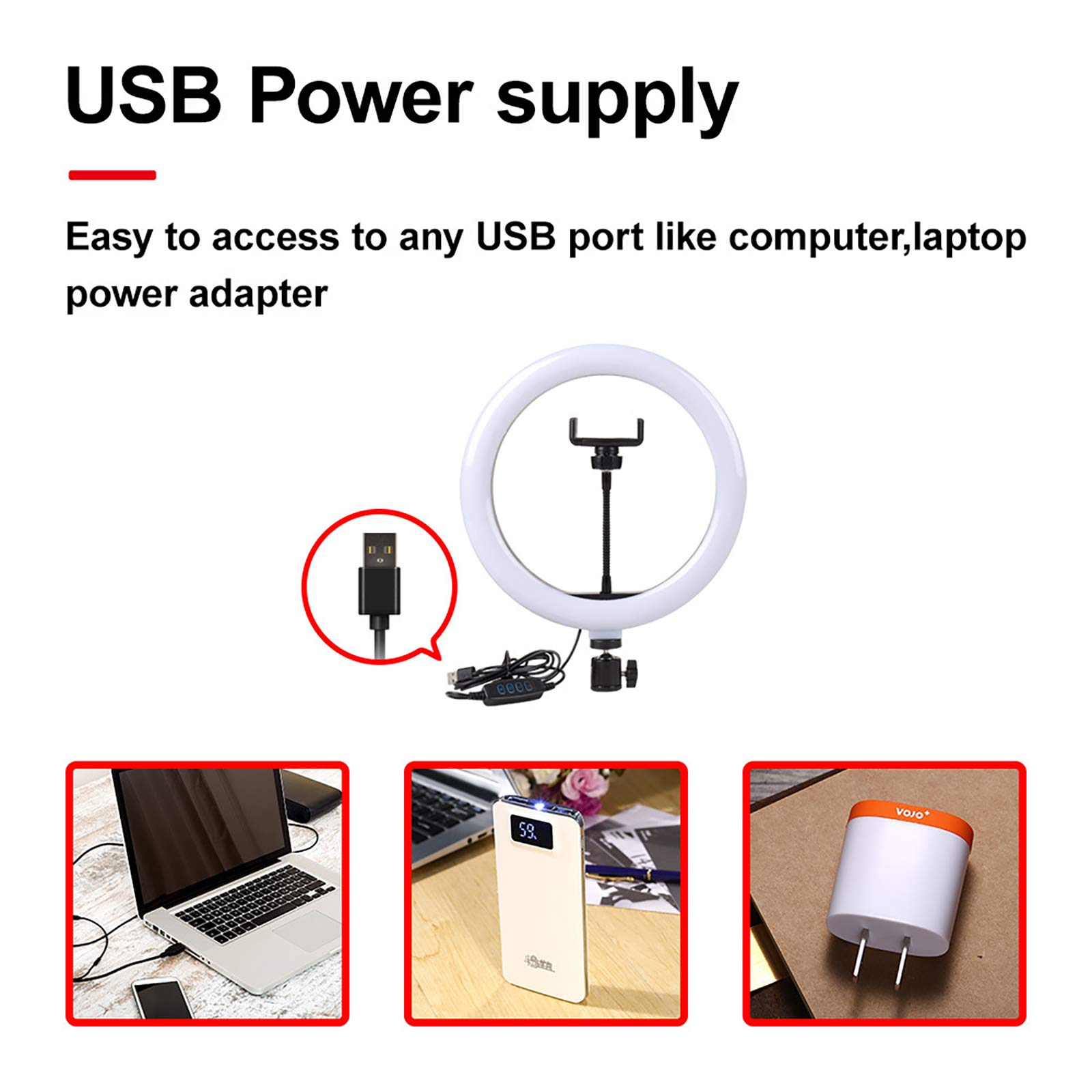 Luce ad Anello Light Luce LED per Selfie da 10 Pollici con Supporto per treppiede e Supporto per Cellulare, Telecamera dimmerabile Ringlight per Video Fotografia Live Streaming e Trucco