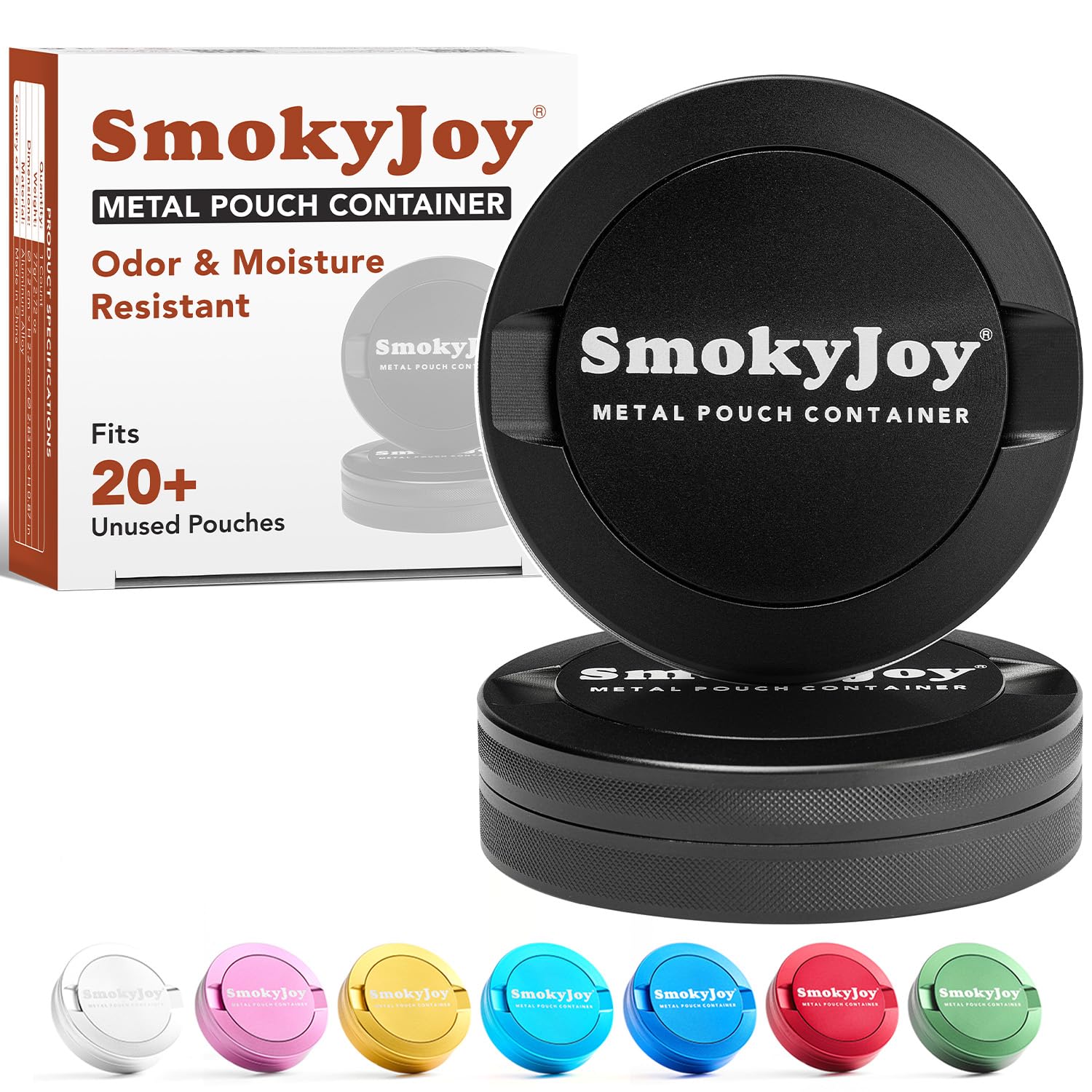 Amazon.com: SmokyJoy Metal Pouch Can Container, Smell Proof Double