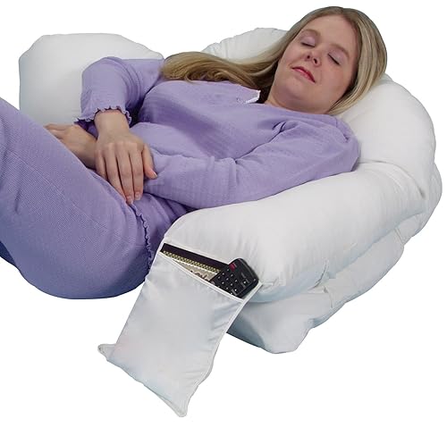 Miniatura 5 de Leachco Snoogle Loop - Almohada de cuerpo contorneada para embarazomaternidad color marfil 60 pulgadas de largo x 23 pulgadas de ancho x 85 pulgadas