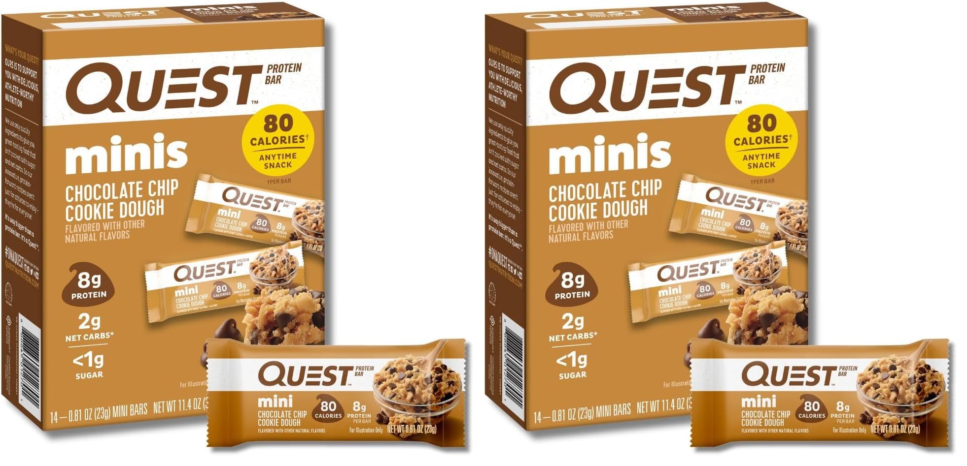 Quest Nutrition Mini Cookies & Cream Protein Bars, 8g Protein, 1g Sugar, 2g Net Carbs, Gluten Free, 14 Count — Amazon image 13