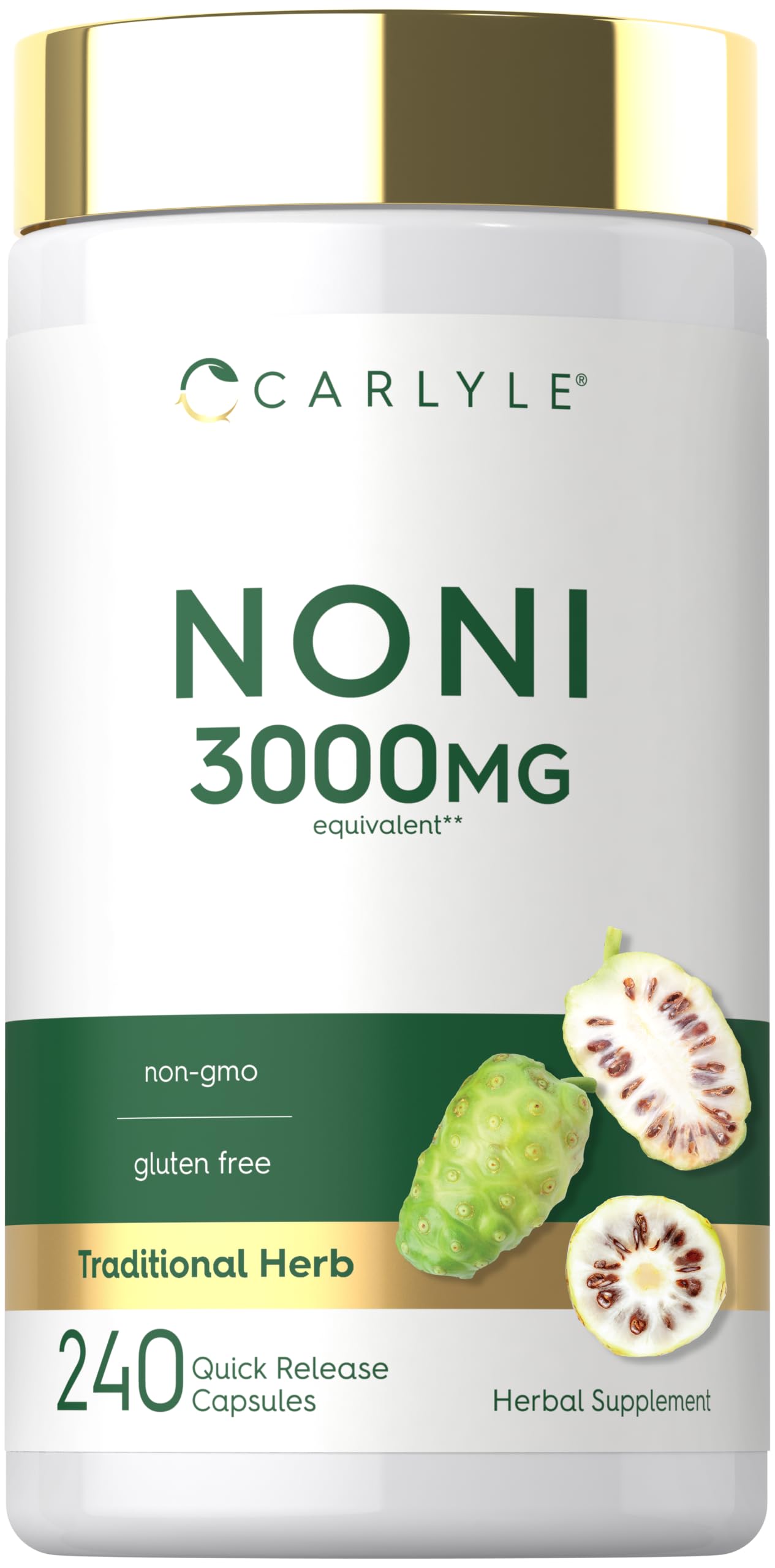 Carlyle Noni Fruit Capsules | 240 Count | Traditional Herb Supplement