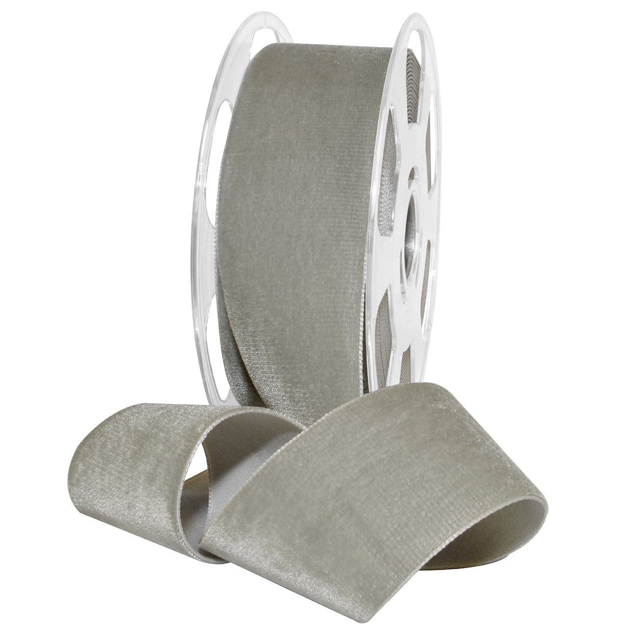 Ruban de Velours en Nylon Gris pour Grands Décors de Mariage et Fêtes