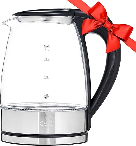 Miniatura 7 de COOK WITH COLOR Hervidor eléctrico de vidrio 1.8L - Hervidor rápido, diseño elegante y características de seguridad - Perfecto para rápido y fácil,