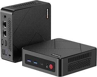 BOSGAME E4 Mini PC: Ryzen 5 3550H, 16GB DDR4, 512GB SSD, Dual RJ45, Triple 4K@60Hz, WiFi 5 - Office Home Streaming Mini Desktop