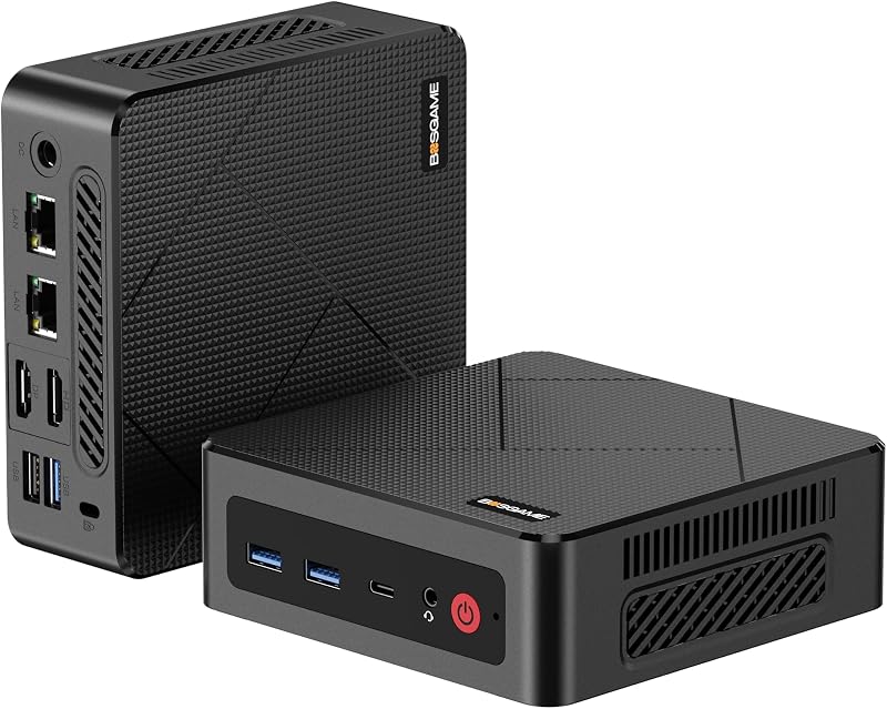 E4 Air Mini PC, AMD Ryzen 5 3500U 8GB DDR4 256GB SATA SSD | Mini Computers with Dual RJ45, 4K Triple Display, USB-C, USB 3.2, Wi-Fi 5/BT 5.0, Desktop Computer for Office, Home