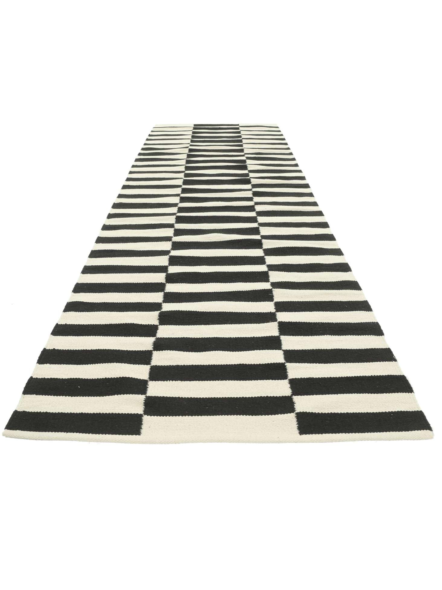 RugVista Moderno Tappeto, 80 x 250 cm, Nero/Bianco | Moderni, Rettangolare, Pelo corto, Lavabile solo a secco, Soggiorno, Camera da letto, Corridoio