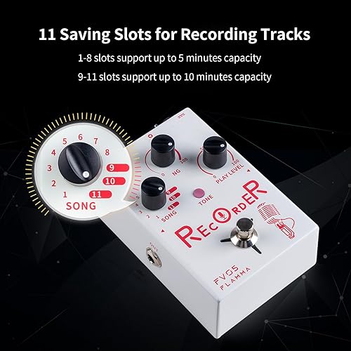 Miniatura 2 de FLAMMA Grabadora FV05 Procesador de efectos vocales con 70 minutos de capacidad de grabación de puerta de ruido y efectos de reverberación para