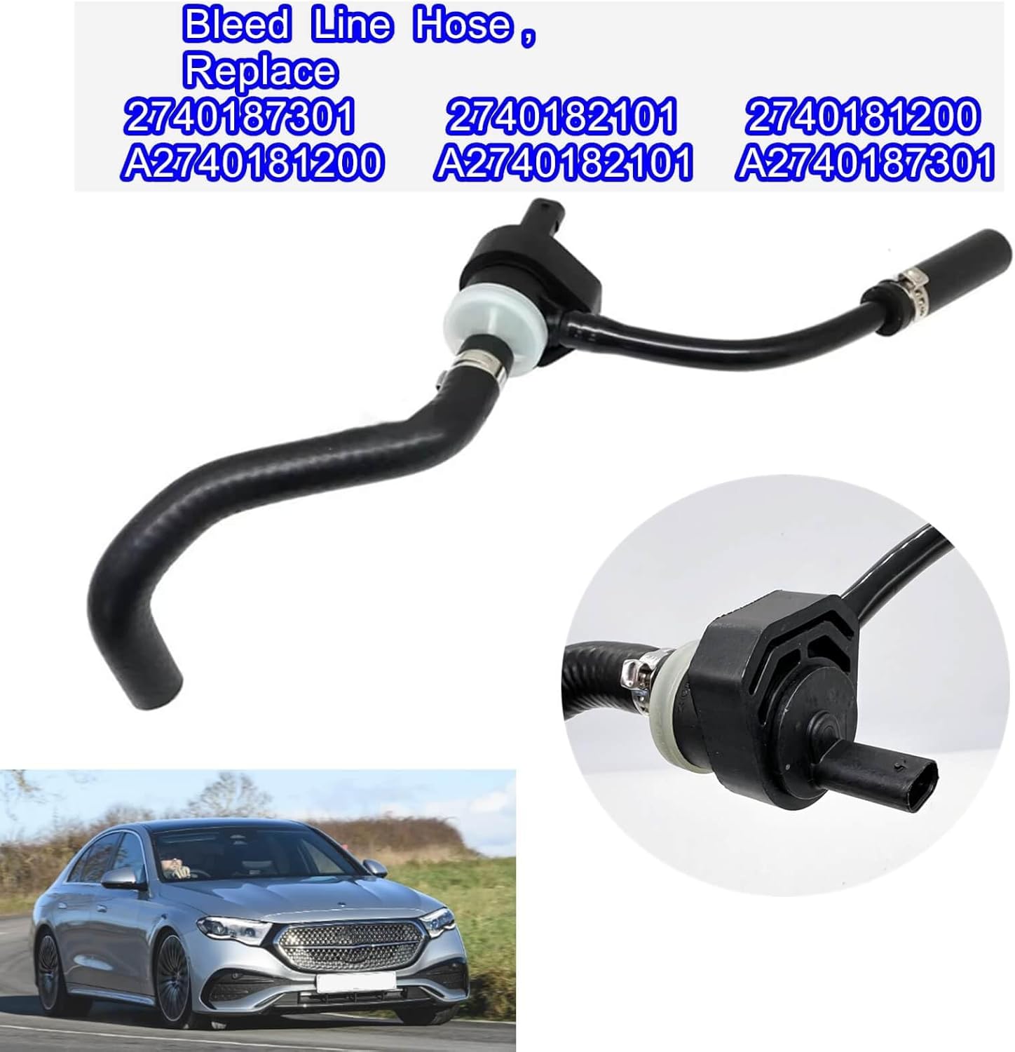 Bleed Line Hose,Compatible with Benz GLC SLC CLS C E-Class M274 C200 C300 E200 E260,Exhaust Pipe Replace 2740187301 2740182101 2740181200 A2740181200 A2740182101 A2740187301
