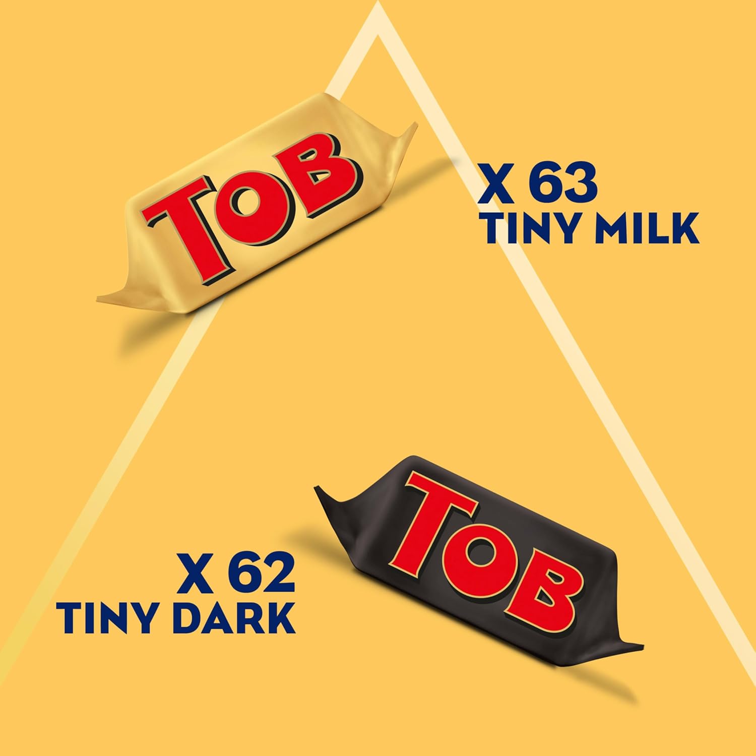 TOBLERONE Tiny Assorted Chocolate Bars Variety Pack (Milk & Dark), Bulk Chocolate, 1 Gift Bag (125 Pieces)