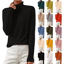 Turtleneck Sweaters for Women Pullover Long Sleeve Comfort Cozy Warm Wool Tops Fall Winter Trendy Casual Lightweight Clothes