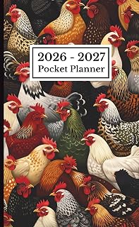 Pocket Calendar 2026-2027 for Purse: Small 2-Year Monthly Planner from January 2026 to December 2027 | Chicken Art Cover