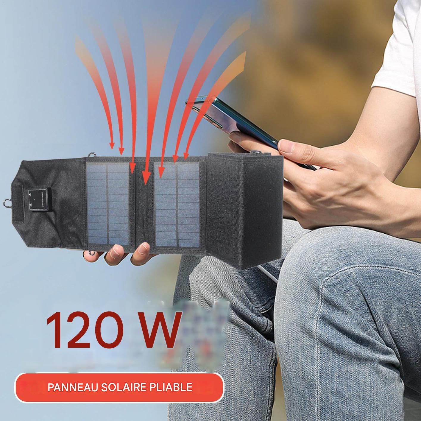 Panel Solar USB Cargador Portátil de Carga Rápida