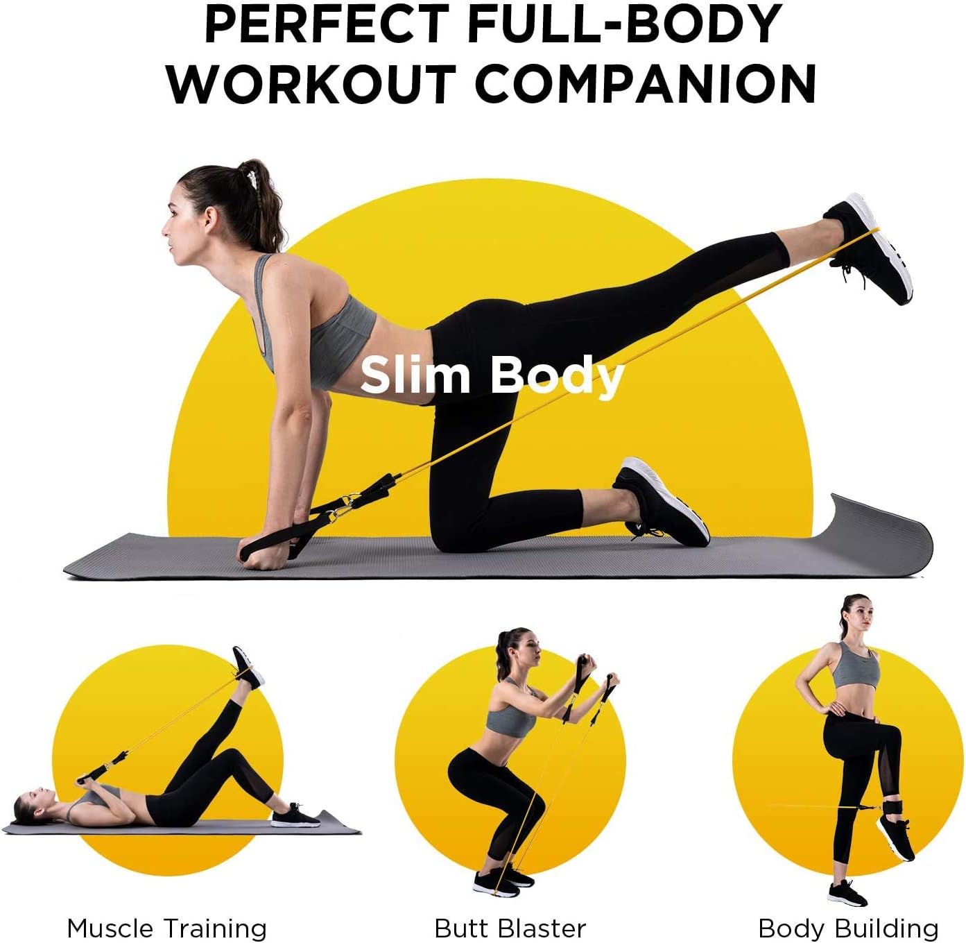 MIHUNTER Resistance Bands Set (12pcs-200 lbs), Exercise Bands with Door Anchor, Handles, Carry Bag, Legs Ankle Straps for Resistance Training, Physical Therapy, Home Workouts