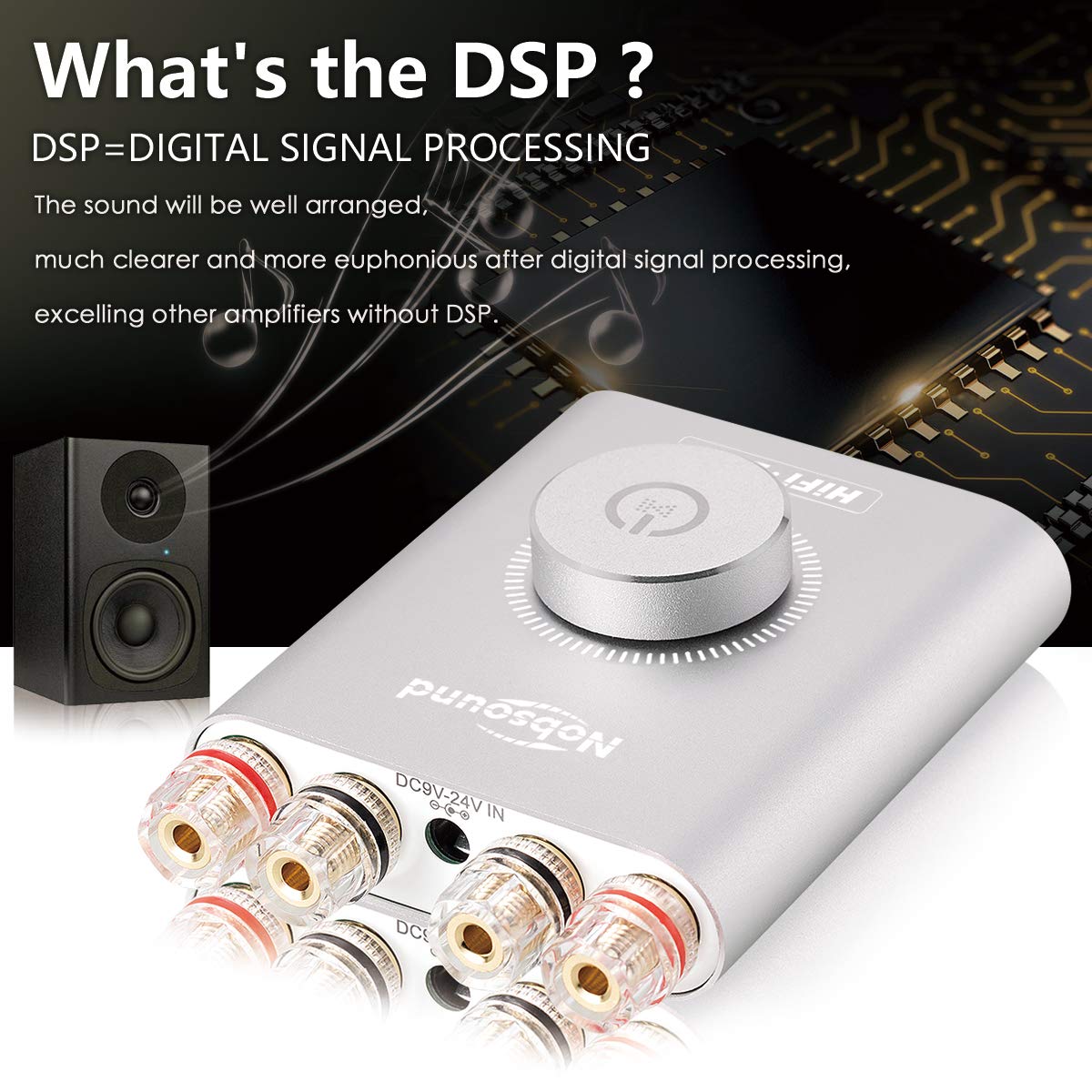 Amplificateur Audio Stéréo Nobsound M3 - Bluetooth 5.0, USB, Entrée AUX - Puissance 50Wx2, Chip TPA3116 - Pour Enceintes Maison/voiture