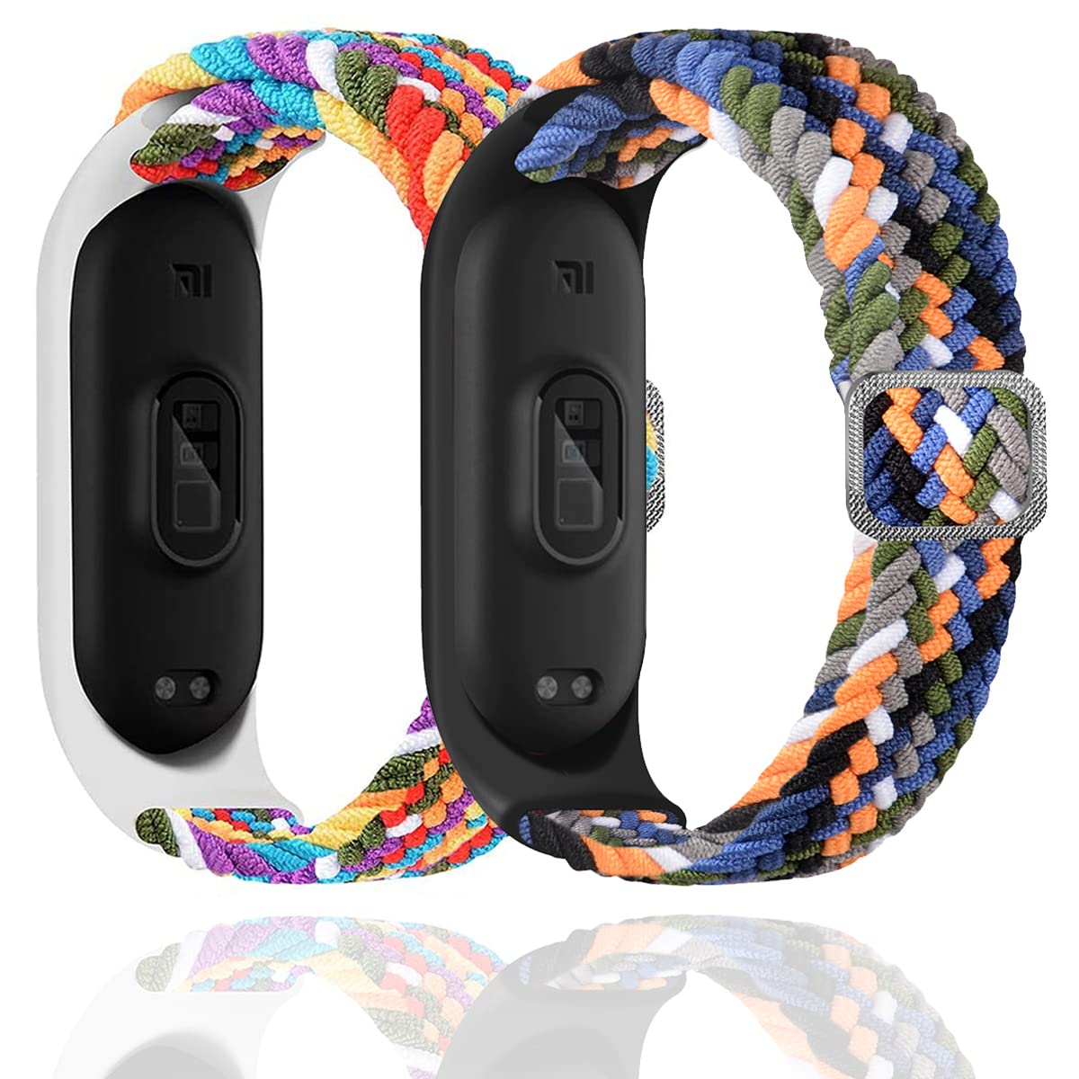 Correa de reloj de nailon para Mi Band 7/6/5/4/3 pulsera de tela elástica trenzada de nailon suave pulseras deportivas elasticidad correa de reloj expandible transpirable para Mi Band 7/6/5/4/3 — view 7