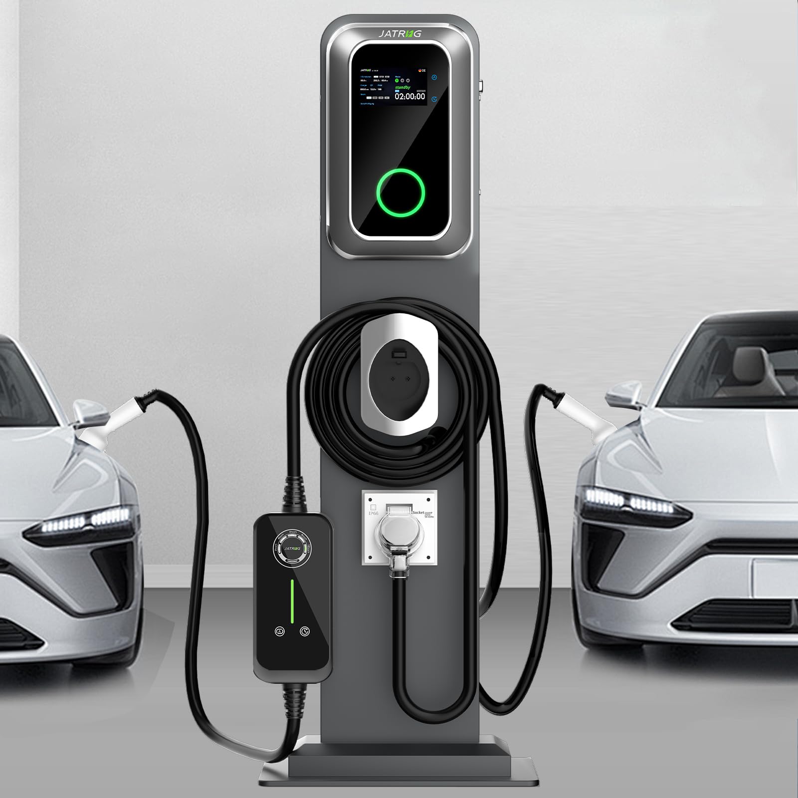 K1 Kit terminale di ricarica S1 wallbox 7kw 32A monofase cavo 8M veicoli elettrici con palo di supporto +presa rinforzata impermeabile