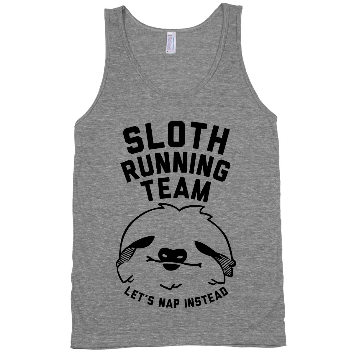 Sloth Running Athletic Grey Large Tank Top