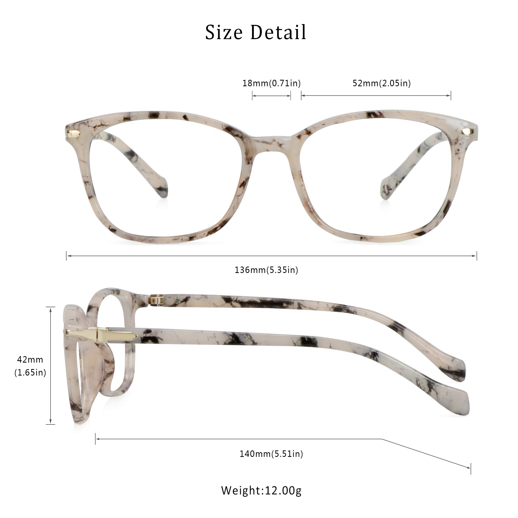 LifeArt Blue Light Blocking Glasses, Computer Reading Glasses, Gaming Glasses, TV Glasses for Women Men Anti Glare (Marble - Image 3