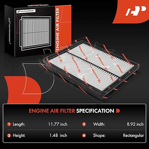 Miniatura 2 de A-Premium Filtro de aire de motor compatible con Hyundai Santa Fe, Santa Fe Sport, Santa Fe XL y Kia Sorento, 2013-2019, 2.0L 2.4L 3.3L, panel