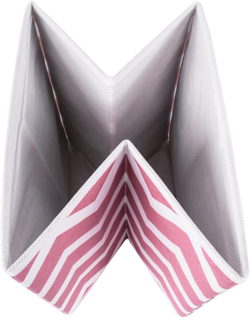 DII Non Woven Polyester Storage Bin, Chevron, Rose, Small Set of 2