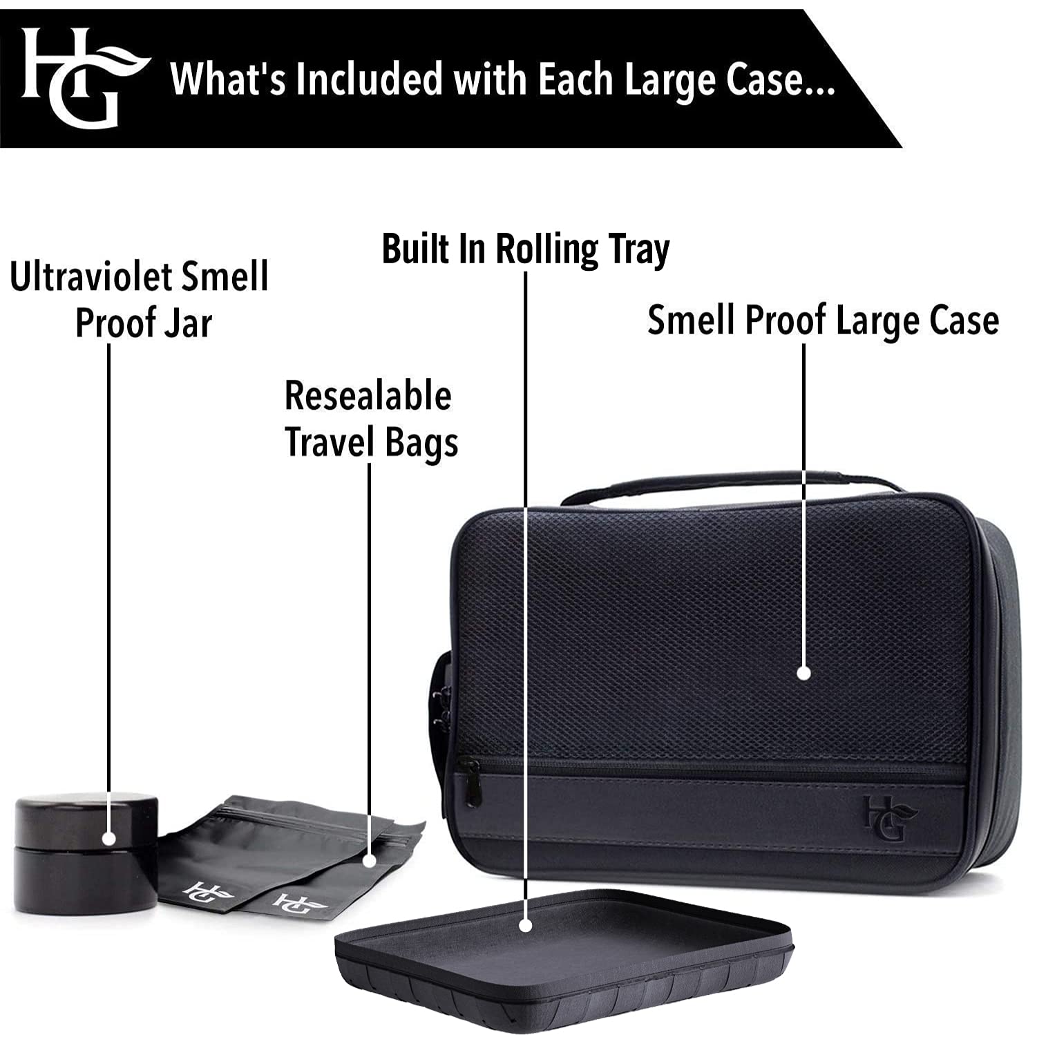 Buy Herb Guard Black Large Smell Proof Case with Combo Lock (Smell