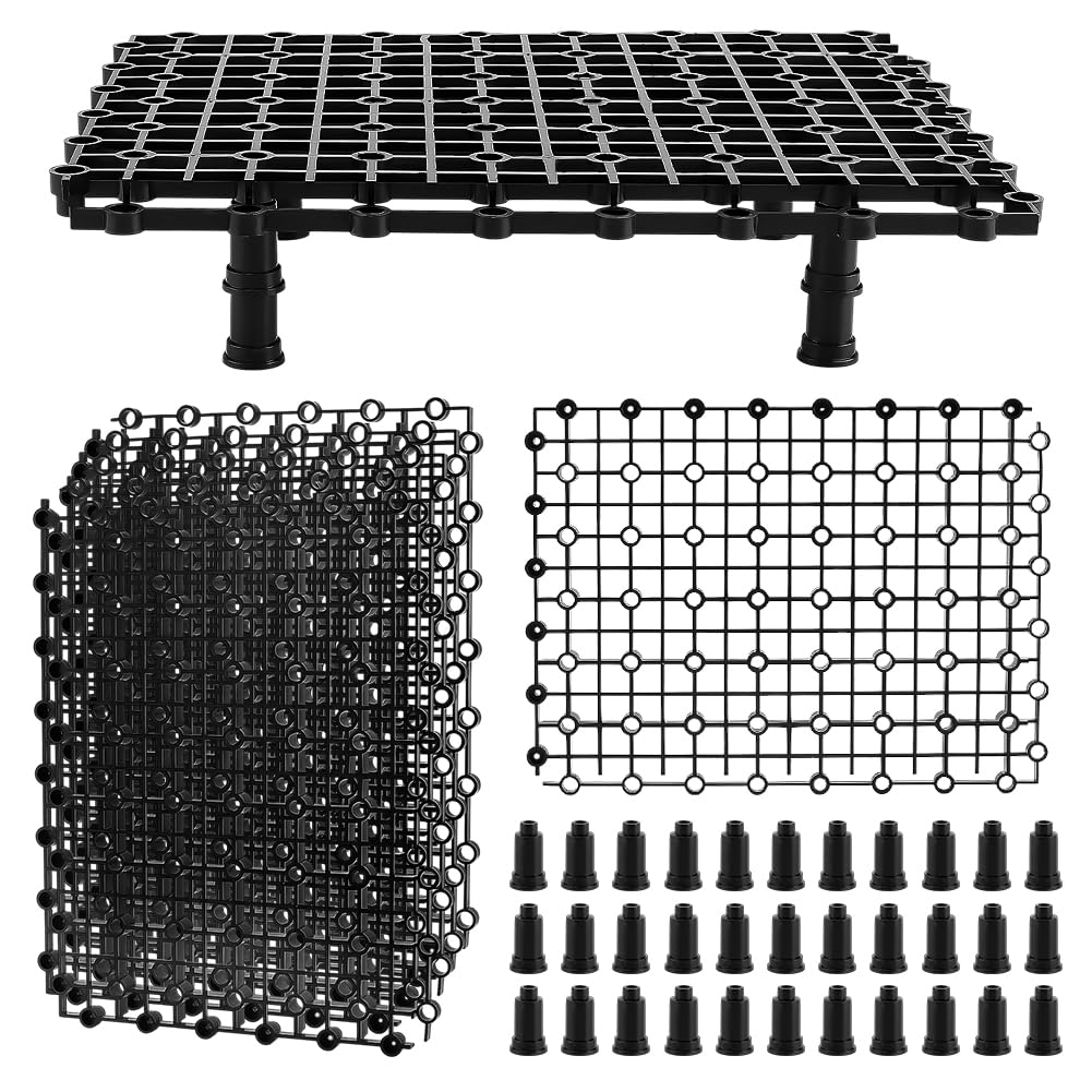 PH PandaHall Set di 12 divisori per acquario, divisori per acquario, fondo in plastica PP nera, divisori inferiori per acquario, pannelli isolanti per acquario, decorazione per allevamento di pesci