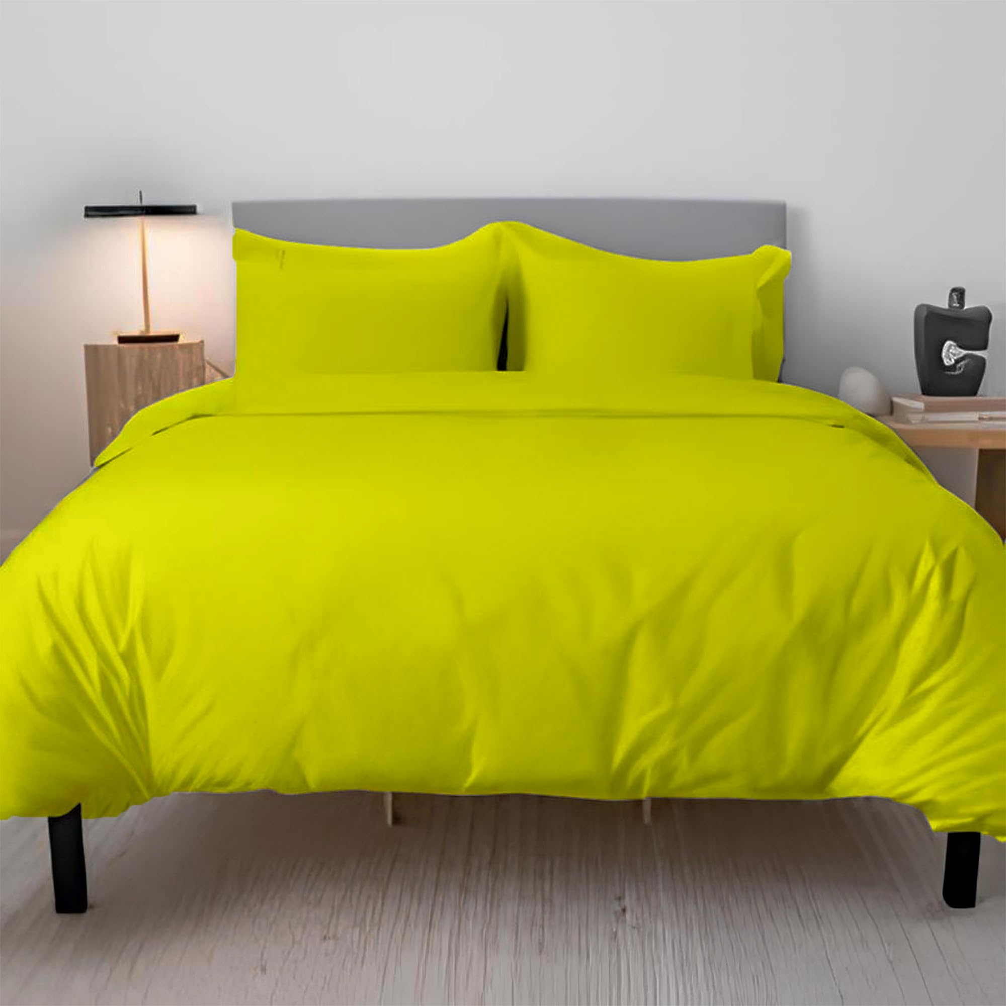 EverSoft Bedding 3PCS 100% Egyptian Cotton Single Size Duvet Cover Set with Fitted Sheet & 1x Pillowcase 400 Thread Count Single Duvet Cover Set