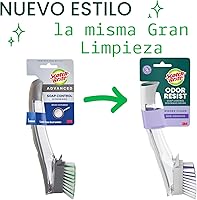 Vista 2 de Scotch-Brite Cepillo Lavavajillas con Control de Jabón Resistente a Olores, Cepillo de Limpieza Antiarañazos con Raspador, Se Mantiene Vertical, 1