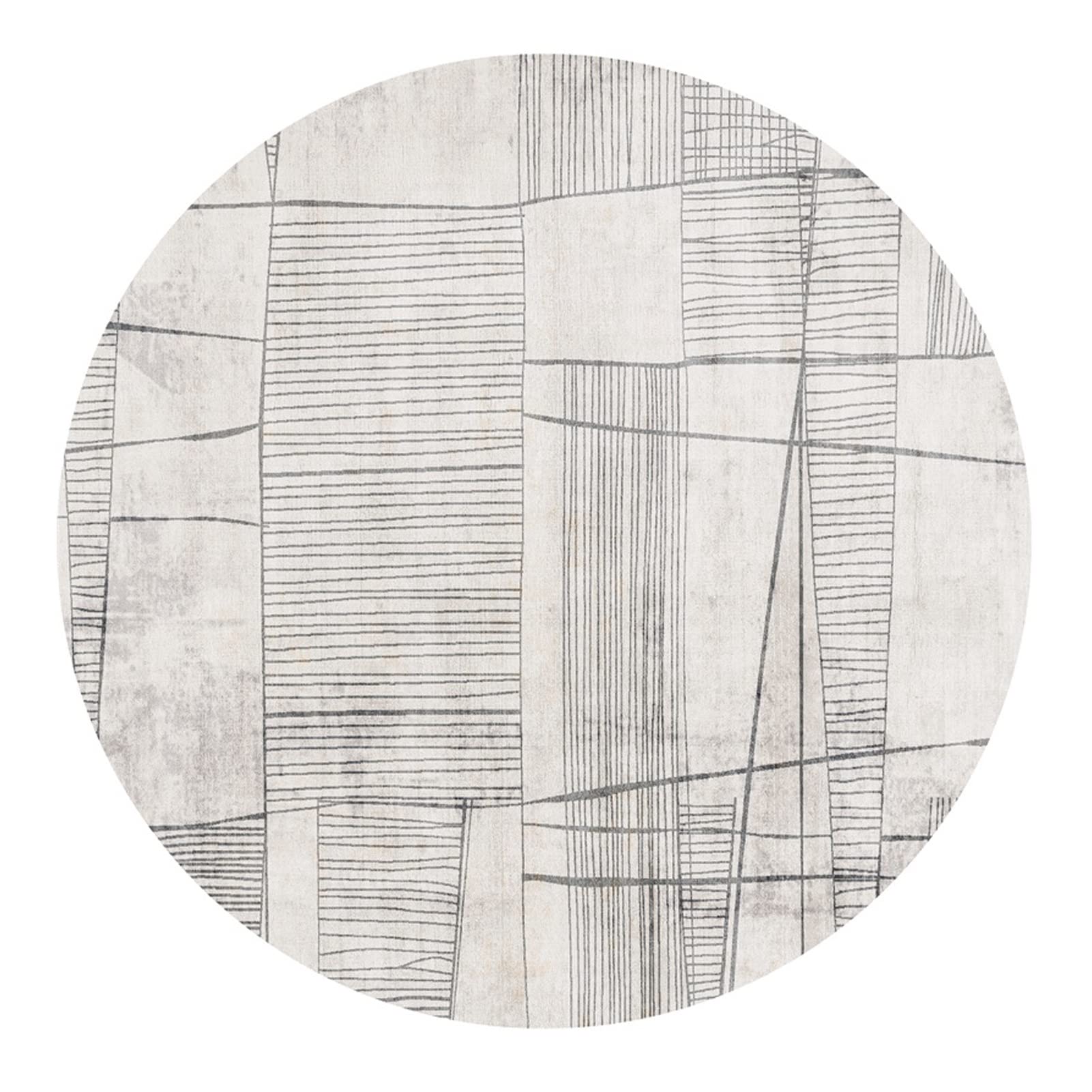 Tapis de chambre moderne DKSNAJ gris rond idéal pour un coin lecture