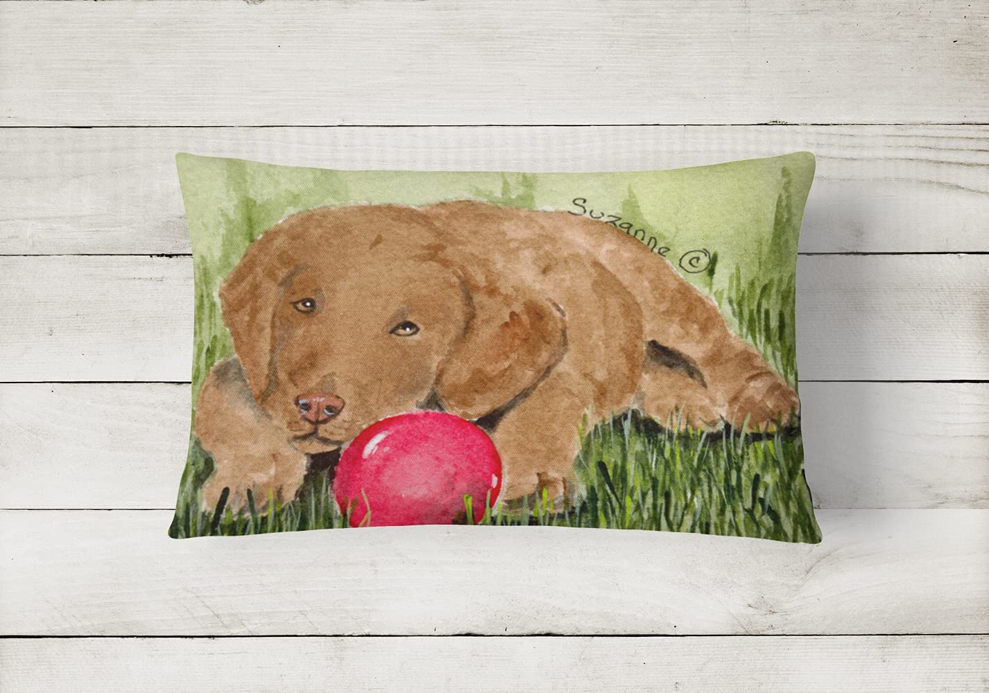Con revestimiento de rizado Retriever decorativo tela almohada