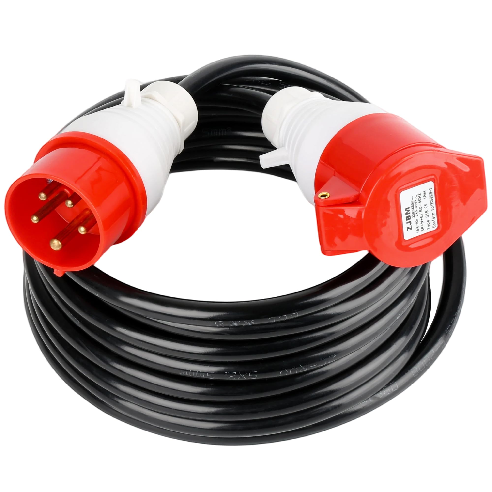 CEE Verlängerung, 400V 16A, CEE 5-polig 5x2,5mm², Starkstrom-Verlängerungskabel aus Gummi H07RN-F, IP44 – Für Camping, Wohnmobil, Werkstatt, Baustelle & Industrieanlagen (20M)