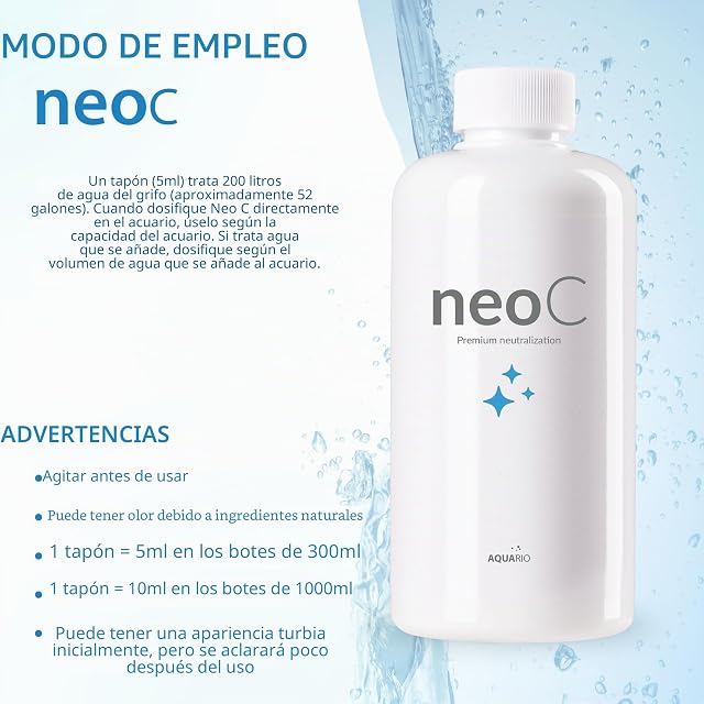 Foto 4 de 6 de Aquario Neo C - Reductor de cloro y amoníaco - Tratamiento de agua y acondicionador de acuario (300 ml)