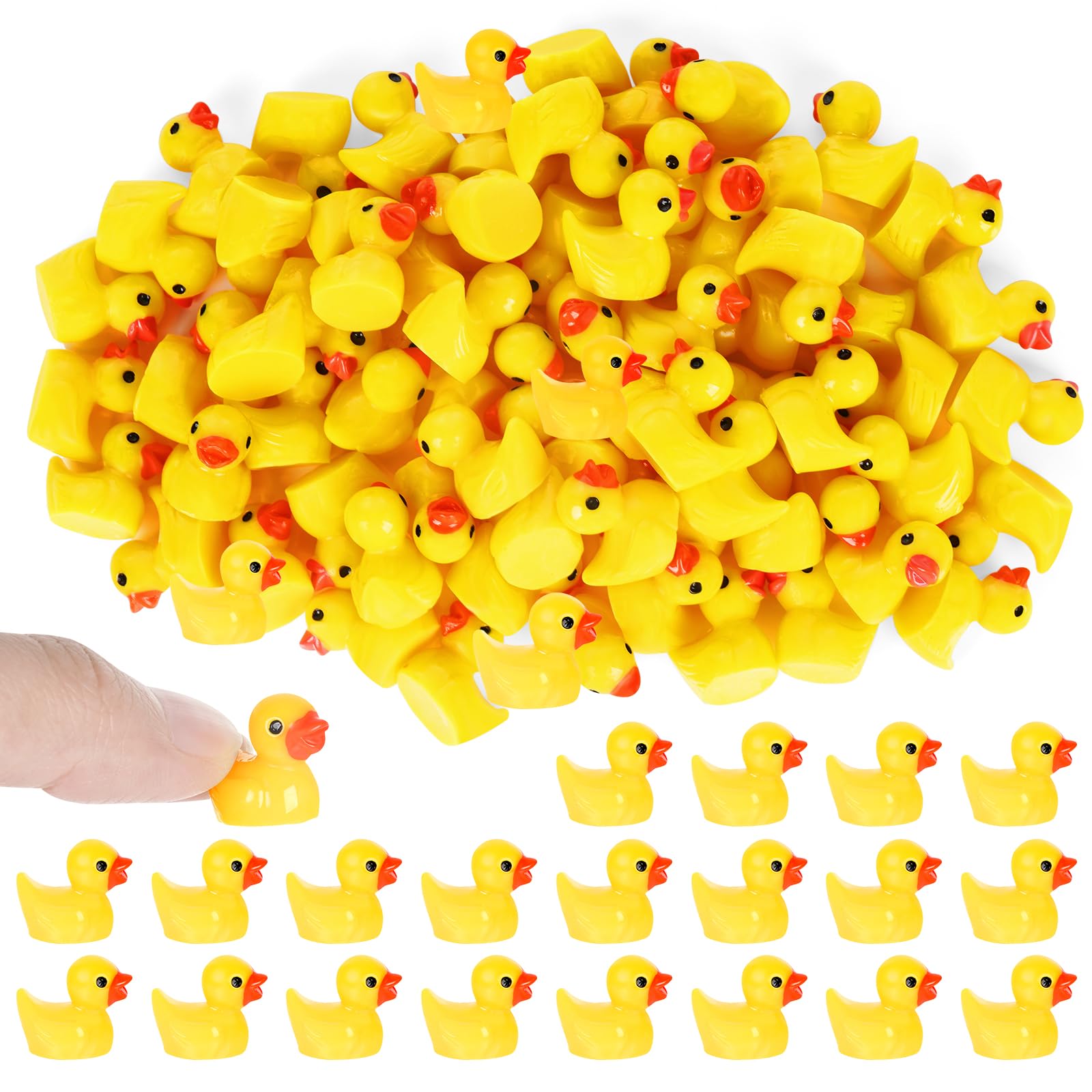 42 Stück Mini Enten Harz, Gelb Kleine Enten und Figuren Miniatur Ente für Dekoration Miniaturgarten Landschaftsgärten, Bonsai, Versteckt Spiel, Fischbecken und Aquarien verwendet