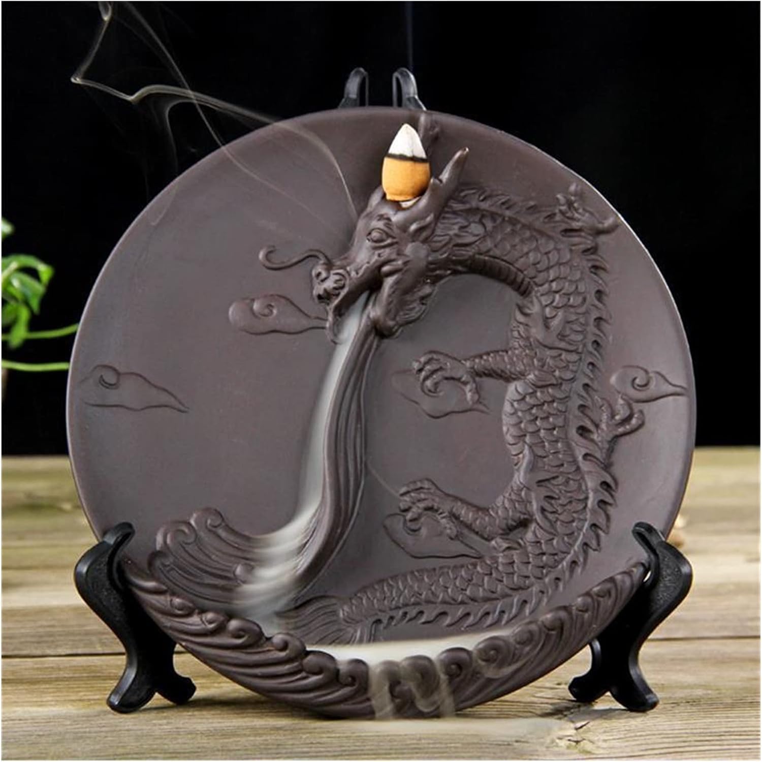 Incense Stick Stand Ceramic Backflow Incense Burner Creative Peony Aromatherapy Plate Home Decor Incense Holder Censer Incense Burner Holder (Color : H32)