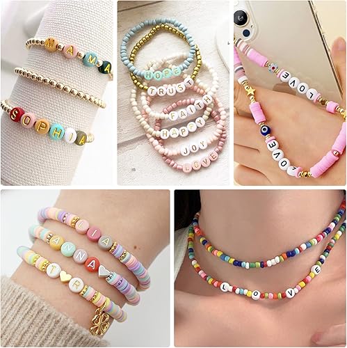 Miniatura 5 de QUEFE Cuerda elástica para pulsera, 6 rollos de cuerda elástica de 0.039 in de grosor para hacer pulseras, color blanco y negro, 164 pies