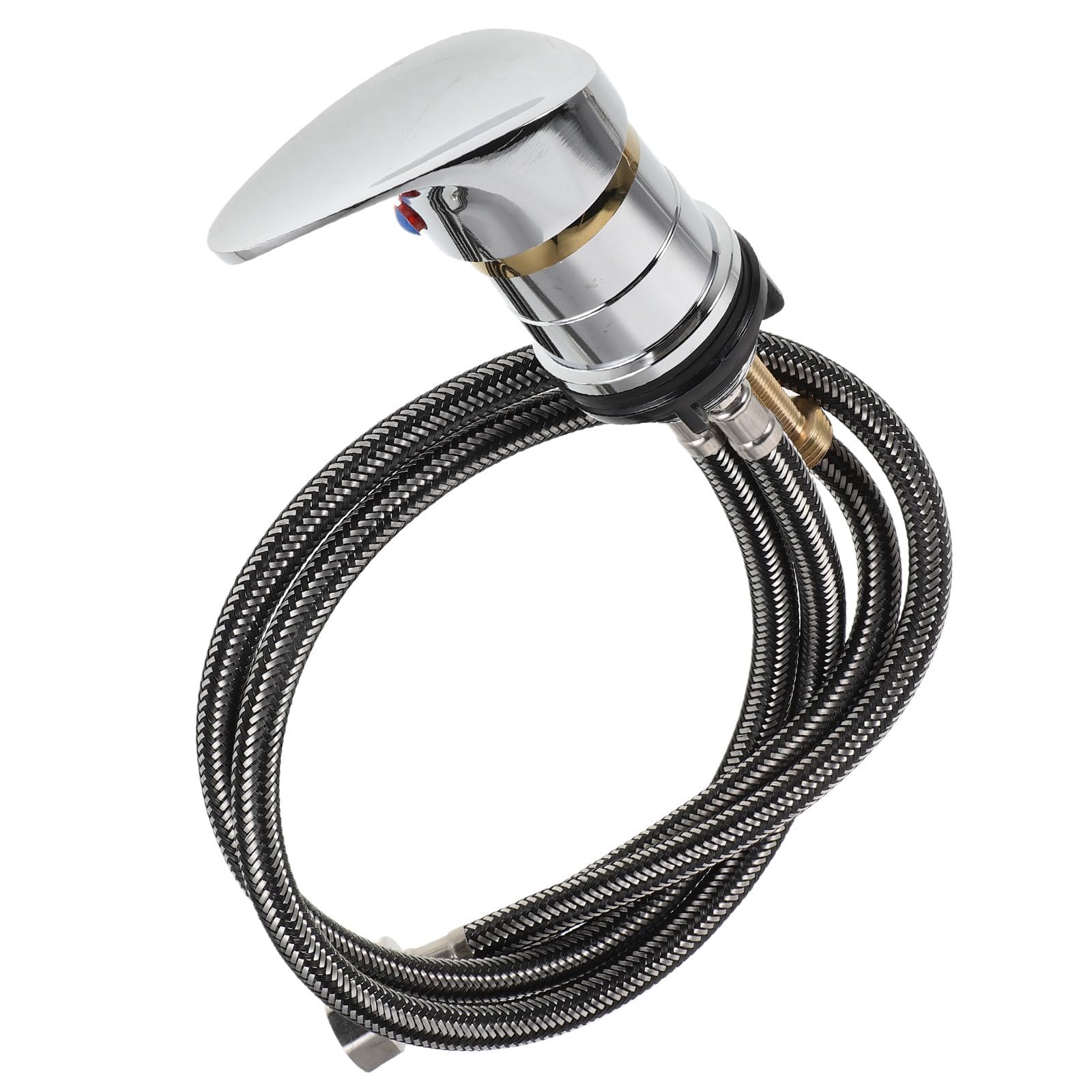 Grifo de aleación de zinc color plata LABRIMP con caño alto y tuerca grande para lavabo de estética