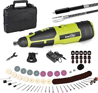 SnapFresh Kit de ferramentas giratórias sem fio de 12 V, 7 velocidades, 77 acessórios, 2 acessórios, eixo flexível, port...