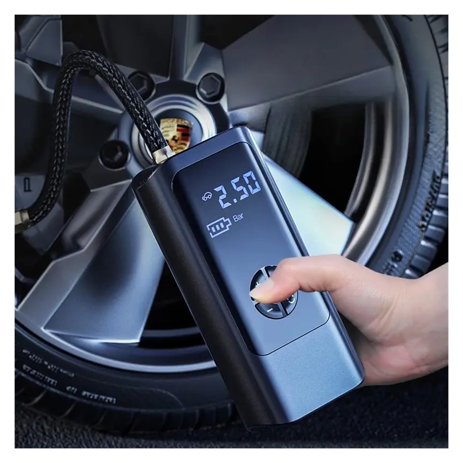 Mini Sprężarka Powietrza Samochodowa 12V 150PSI Przenośna Pompka Do Opon Samochodowych Inteligentna Cyfrowa Nadmuchiwana Samochodu Rowerowa Pompa Łodzi Szybkie Pompowanie Wysiłku(6000mAh)