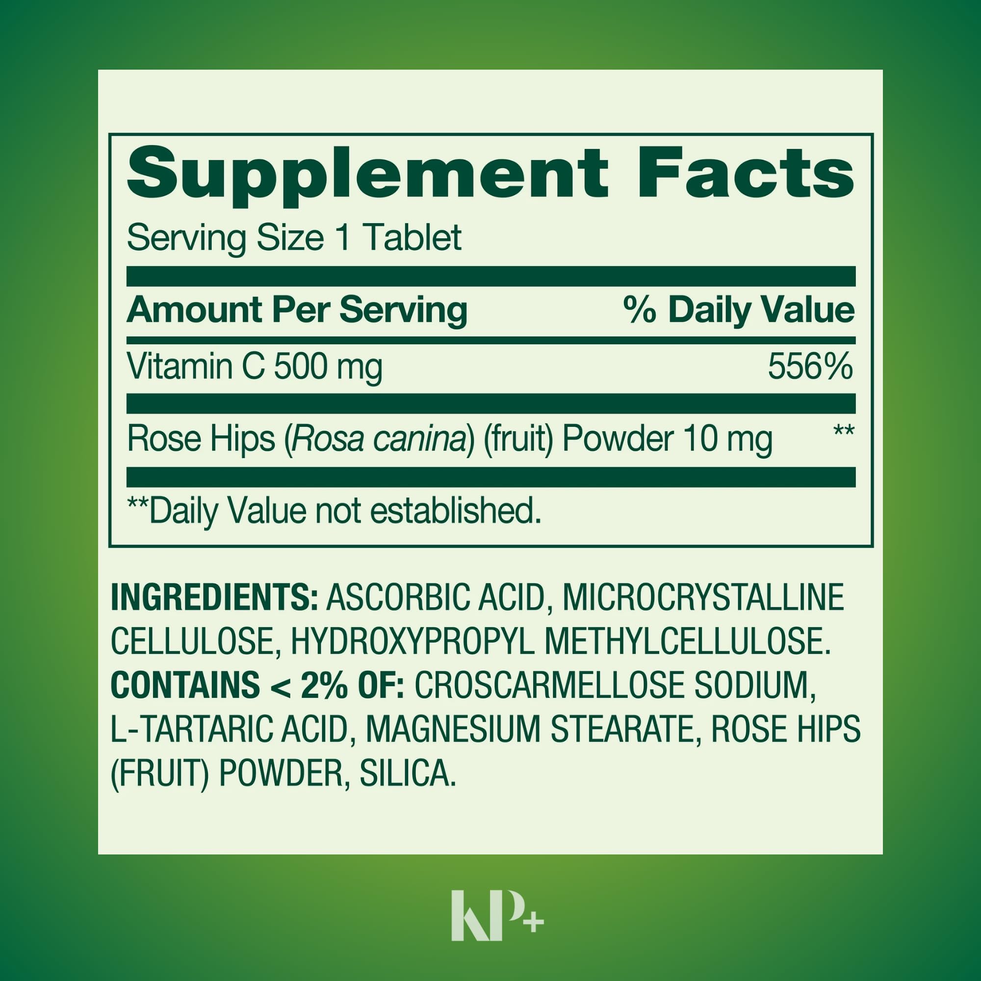 Spring Valley Vitamin C 500 mg with Rose HIPS | Immune & Antioxidant Support | 250 Tablets | Supports Collagen, Skin & Bone Health | Dietary Supplement | Non-GMO | Gluten Free | Pack of 1