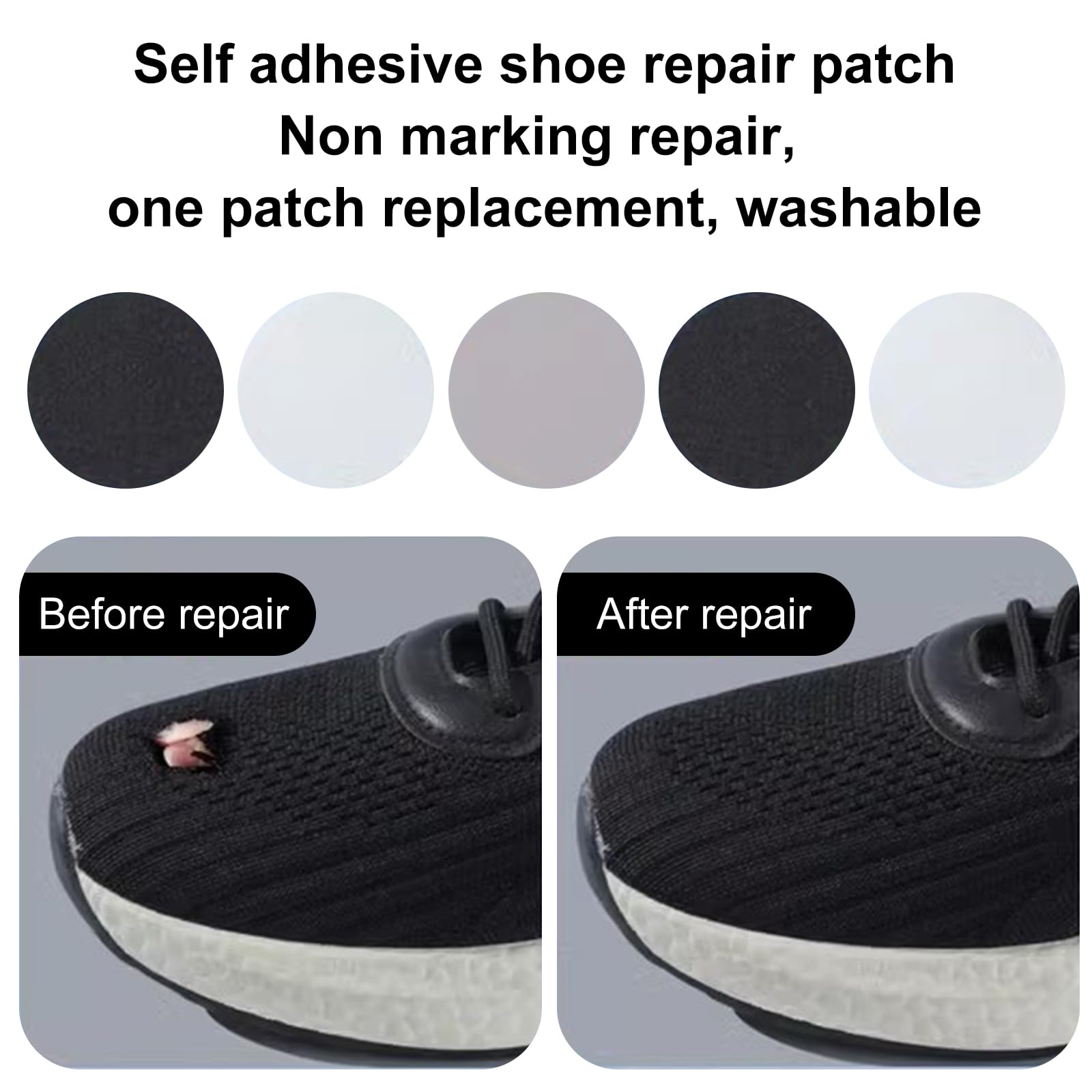 12 stuks schoenhiel reparatie patch, zelfklevende schoen hiel patch sneaker schoen hiel gat reparatie schoen gat preventie patch, groot en klein